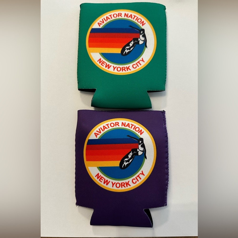 💜💚 Set of 4 Aviator Nation NYC Koozies 💜💚
